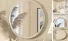 Mirror 16 inc Circle Mirror Entryway Mirror 16"L x 16"W Brushed Nickel Round