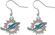 aminco NFL Womens NFL Sports Team J Hook Dangle Logo Earring Set
