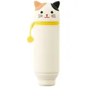 PuniLabo Single Zip Stand Up Silicone Pencil Case Calico Cat