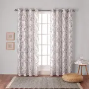 Set of 2 96"x54" Branches Linen Blend Grommet Top Window Curtain Panel