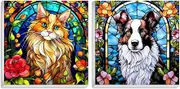 Hlison 2 Pack Framed Paint by Number Kit for Adults, Cat and Dog Easy Paint by Numbers Kits for Beginner, Exquisite Packaging Acrylic Paint by Number Framed on Canvas - 10"x10"