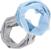 [LIFKOME] 2pcs Boy Girl Scarf Thermal Neck Warmers for Boy Girl Toddlers Stylish Grey Knit Scarves for Cold Weather for Playing and Everyday Wear