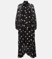 [Zimmermann] Zimmermann Crush Tie Neck Billow polka-dot maxi dress AU 12 black