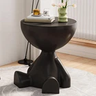 Small Round Side End Table Cute Bedside Cabinet for Small Space Balcony Dorm