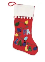 Holiday Time FALALA Light Chain Christmas Stocking Red 20"