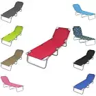 Foldable Sunlounger with Adjustable Backrest Black Beach Chair Daybed vidaXL