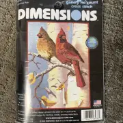 Dimensions No Count Cross Stitch Kit 6938 Cardinal Pair 5" X 7"