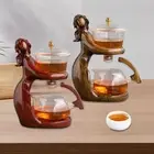 Tea Infuser Pot Kungfu Glass Tea Set for Office Outdoor Camping New Year
