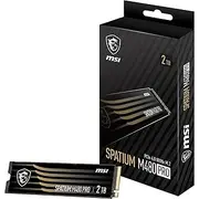MSI SPATIUM M480 PRO SSD 2TB - PCIe 4.0 NVMe M.2 Internal SSD, 7400MB/s Read & 7000MB/s Write, 3D NAND, Integrated Data Security, Center - 5 Years Quality (1400TBW)