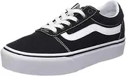 [Vans] Women's Ward Platform Low-Top Sneakers, (Canvas) Black/White 187