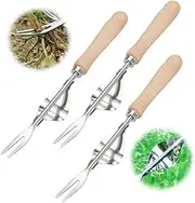 Manual Hand Weeder - Stainless Steel Manual Weed Puller, Bend-Proof Leverage Base for Super Easy Weed Removal & Deeper Digging, Transplant Gardening Tool for Yard Lawn and Farm (3pcs)