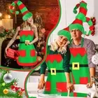 Adults Women Men Elf Apron + Hat Set Fancy Dress Christmas Holiday Dinner Xmas