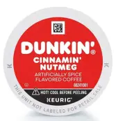 Rare 1 Kcup Dunkin Cinnamon Cinnamin Nutmeg Coffee Roast Brew Mother Spring Gift