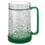 Beer Mugs for Freezer - Insulated Double-Walled 16 oz Handle, Gift Box (Green)