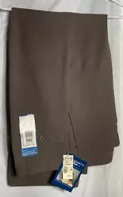 Vntg Haggar President Club Slacks Polyester Wool Dress Pants Men's Brown 38 x 29