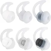 QC20 Replacement Noise Cancelling Double Flange Silicone Earbuds Compatible for Bose QuietControl 30 QC20 QC20i QC30 Soundsport Free SIE2 IE2 IE3 Wireless Headphones (White)