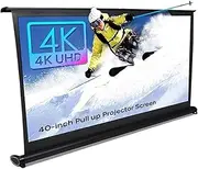Screen Tabletop Screen HD 16:9 Pull Up Foldable Stand Portable Projection Screen for Business Camping Home Theater Smart Home