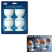 Egg Holders Set 4 Pc Poached Hard Boiled Breakfast White Save Kitchen Hot Food N
