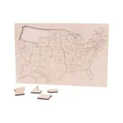 AmishToyBox.com USA States Map Wooden Floor Puzzle with Frame, 20" Wide