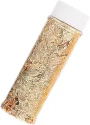 BRIGHTFUFU 1 Gold Foil Cake Topper Tulip Cup Cake Decorating Supplies Cake n Bake White Gold Flakes Edible Gold Cake Balls Cake Sprinkles Edible Gold Cake Drip Decoration Baking Golden Flakes