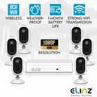 Wireless Home Battery Security 1080P WiFi 6x Camera CCTV System 8CH NVR NO HDD