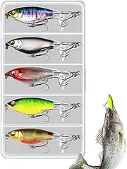 Jigging Lure Lead Fish,Floating Artificial Metal Spoon Lures with Sound Beads | Compact Fishing Jig Bait for Freshwater Saltwater Bass Walleye Trout