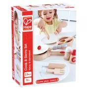 Hape Cook & Serve Set Imaginative Kids/Toddler Pretend Play Activity Toy 3+