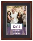 12x15 Frame Walnut With Black Picture Mat For 12x15 Photo - Walnut 14x17 Frame T