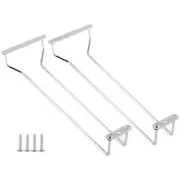 2 Pack 12 In Long Wine Glass Rack Wire Stemware Hanging Rack for Under Cabinet