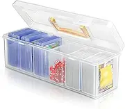 Trading Card Organizer with Dividers, Large Capacity Top Loader, Portable Plastic Sports Card Organizer, Fits Standard Cards, Top Loader and Magnetic Card Holder, Baseball Cards.