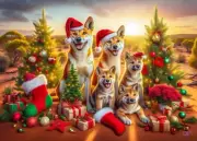 QPuzzles 500XL Piece Jigsaw Puzzle - Christmas Dingoes