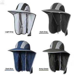 Wide Brim Sun Hat with Neck Flap Men Women UV Protection Sun