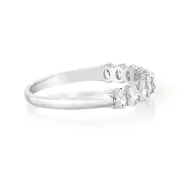 Luminesce Lab Grown 10ct White Gold Eternity Oval Cut Shaped Ring in 1 Carat Diamond, M