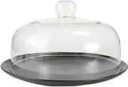 High Borosilicate Glass Microwave Plate Cover with Tray, Household Oil Splash-Proof Cover,Food Cover,Cake Dome Cover,Special Glass Cover for Oil Splash-22cm