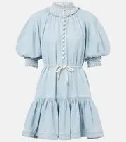 [Zimmermann] Zimmermann Ascension ruffled denim minidress AU 8 blue