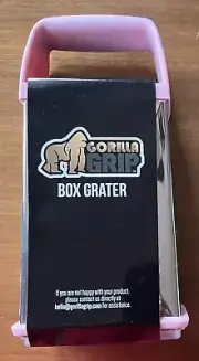 Gorillla Grip Box Grater Zester Slicer Stainless Steel Pink New