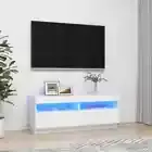 vidaXL TV Cabinet with LED Lights White 100x35x40 cm 2BB