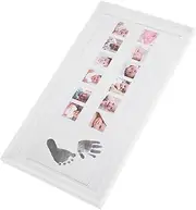 12 Month Baby Growth Record Frame Infant Footprint and Handprint Photo Frame