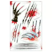 Nightmare Elm Street Glass Mirror Grabber Freddy Kruger Halloween Window Clings