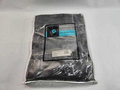 Urban Lush Velvet Curtain Gray Pole Pocket w/ hookbelt + Back Tabs 50"x96"