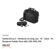 Toshiba Envoy 2 - Notebook carrying case - 16" - black - for Dynabook Toshiba