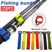 120x Fishing Rod Tie Strap Tackle Wrap Band Pole Holder Fastener Fishing Tool