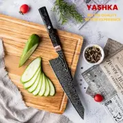 Premium Chef Knife Japanese Kiritsuke Black Finish Damascus Blade Kitchen Tools