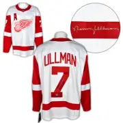 Norm Ullman Detroit Red Wings Signed White Fanatics Jersey 5