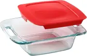 Pyrex 8 Inch Baking Dish, Red, 8-inches Square
