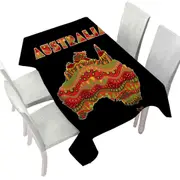 Multi Colored Aboriginal Design Australia Continent Tablecloth