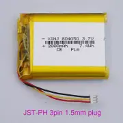 3.7V 2000mah 7.4Wh Li Lipo Battery 804050 JST 3pin 1.5mm For GPS PSP Tablet PC