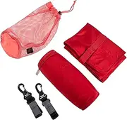 Lassig Glam Collection Signature Bag Accessories Includes Insulated Bottle Holder, Wipeable Changing Mat and Stroller Hooks, Red
