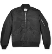 NEW $2190 SAINT LAURENT Shell Bomber Jacket Black Classic MA-1 IT46 YSL ITALY