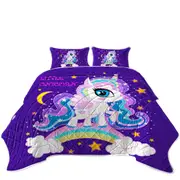 Girlish Little Unicorn Coverlet